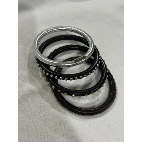 Saint Laurent 4 Piece Studded Out Bangle set | Muti Studded types around Bangles - Picture 3 of 11